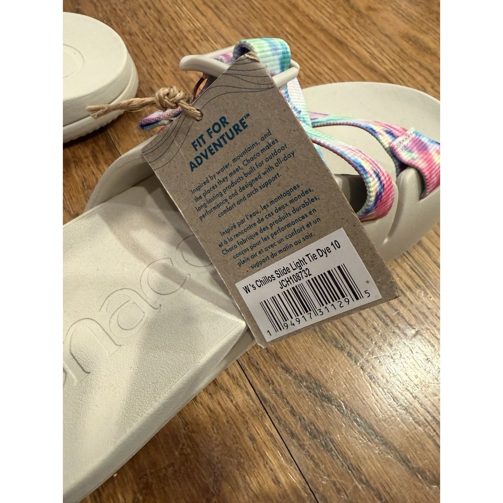 NWT Chacos Chillos Sandals Women's Size 10 Rainbow Tie Dye - Picture 2 of 5